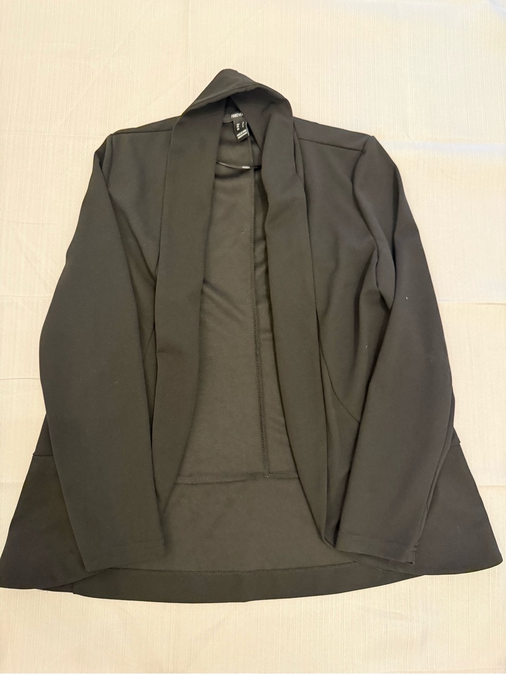 Forever 21 Women’s Black Open-Front Shirt Jacket - Lightweight Layer